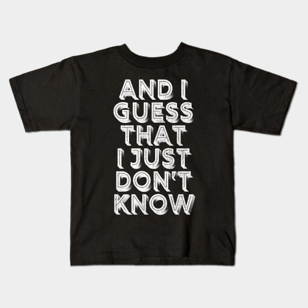 The Velvet Underground / Heroin - Minimalist Lyric Artwork Design Kids T-Shirt by saudade